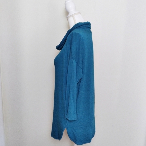 Lou & Grey Signaturesoft Blue Cowl Neck Shirt - Picture 5 of 9